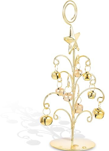 Gatuida Porte-nom Forme De Sapin De Noël Support De Table pour Numéros Photos Et Cartes Accessoire De Décoration De Fête pour Mariage Et Événements Dorée