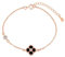 Ellie Rose London Sterling Silver Rose Gold Plated Black Clover Bracelet ERLB042