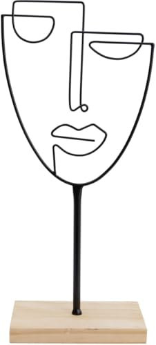 Trend Line Deko Gesicht Metall 44 x 20 x 10 cm schwarz Deko Silhouette