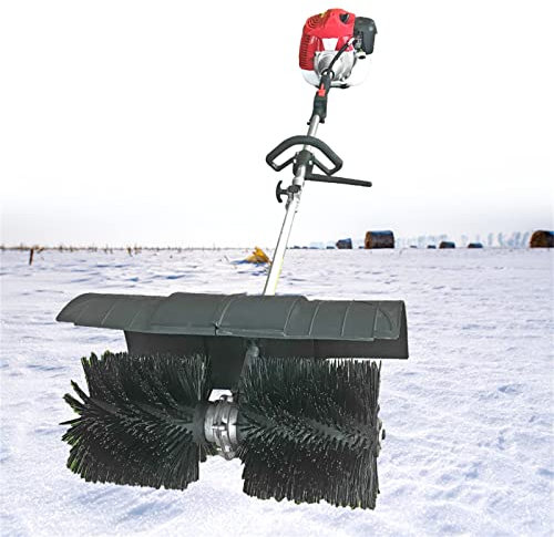 Kehrmaschine Motorbesen Kehrbesen Benzin, 2-Takt Motor, 52CC, mit Tragegurt 60cm Kehrbreite Stufenloser Gashebel am ergonomischen Griff, Schutzabdeckung an Walze austauschbare Nylonbürsten