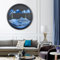 BVJKHQ Sandbilder zum Drehen, Sandbild Fließende Sandmalerei, 3D Sanduhr Dynamisch Bewegtes Sandbild Natürliche Landschaft, 360° Fießender Sand Rahmen für Home Dekor (44cm, blue-black background)