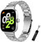 TiMOVO Armband kompatibel mit RedMi Watch 4, Edelstahl-Metall-Uhrenarmband für Herren, verstellbares Ersatz-Uhrenarmband mit faltbarer Schnalle für Xiaomi Mi Band 8 Pro, Silber