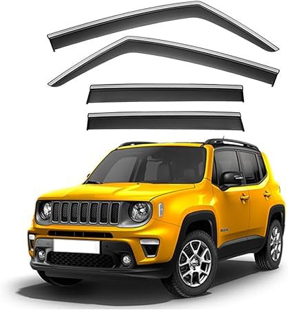 KNHCX Auto Windabweiser für Jeep Renegade 2018-2024,Hochwertiges Acryl Windabweisern Regenabweiser Vorne Hinten Autofenster Visier Tür Rauchabweiser Langlebig & Robust Wachen Abdeckung Zubehör