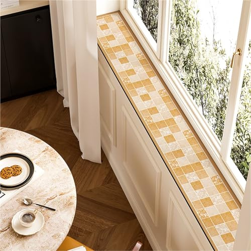 CHZFFD Fensterbank Matte Fensterbankmatte Für Streichen, Balkonschutzmatte Mit Rutschfester Unterseite, Zierkissen Für Erkerfenster/Garderobe/Innenbereich(B,LxW 200x40cm)