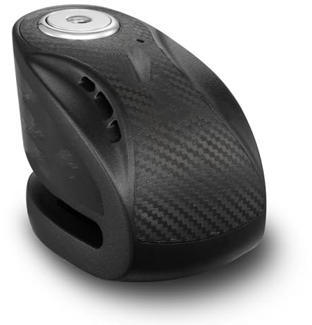 Candado Moto Cerradura de Freno de Disco con Alarma, 3 Teclas, antirrobo, Apto para Motocicleta, Bicicleta y Scooter Candado Cadena(Matte Black)