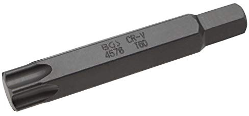 BGS 4576 | Bit | Antrieb Außensechskant 10 mm | T-Profil (für Torx) T60 | Länge 75 mm | Chrom-Vanadium-Stahl