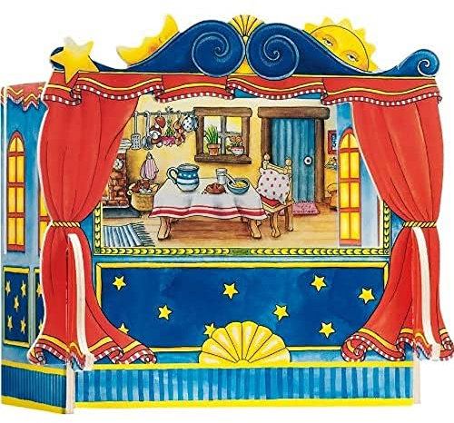 GoKi- Teatro de Madera para títeres de Dedos, Color Variado, Grande (51786)
