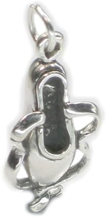 Ballett Pantoffel Sterling Silber Charm .925 x 1 Ballerina Schuh Charms