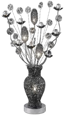 Inspired Clearance - (DH) Nevada Table Lamp 4 Light G4 Black/Crystal, NOT LED/CFL Compatible