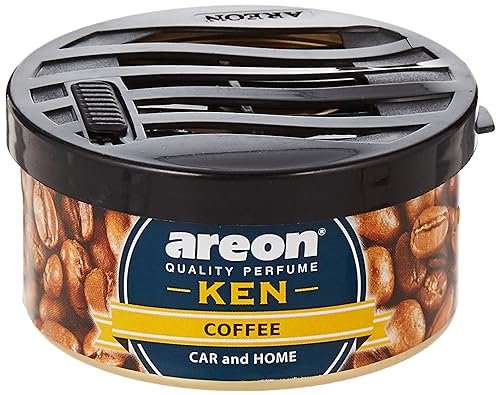 AREON Ken Car Air Freshener Coffee Home Room Tin Can Mini Top Up Long Lasting Adjustable Vented Lid 3D Pack of 1