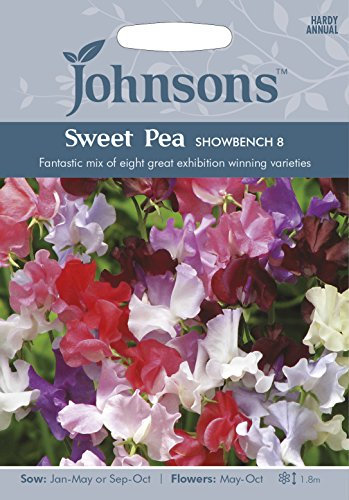 Johnsons 11088 Flower Seeds, Sweet Pea Showbench 8, Mixed