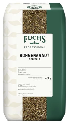 Fuchs Professional - Bohnenkraut gerebelt | 400 g im großen Beutel | Ideal zum Würzen von Eintöpfen und Bohnengerichten | Für Großverbraucher und Gastronomie