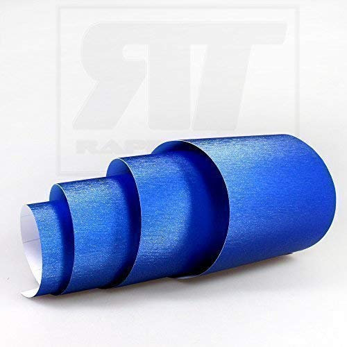 TipTopCarbon 16,45€/m² Aluminium gebürstet Autofolie Blau 0,3m x 1,52m Auto Folie BLASENFREI mit Luftkanälen 3D Flex