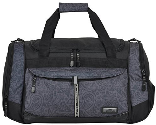 KEANU Sporttasche Adventure Damen Herren ** Viele Fächer z.B. Schuhfach, Seitentaschen, Vordertasche ** 45 Liter Fitness Tasche Sport Sauna Tasche Reisetasche Handgepäck (Black Jaquard)