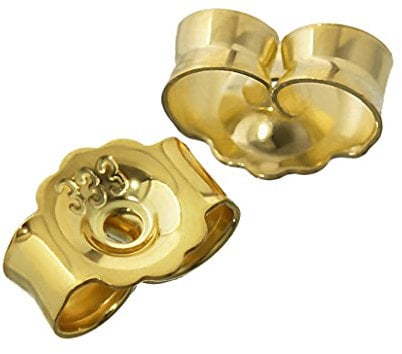 NKlaus 1 Paar 333 Gelbgold 8 Karat Gold 5,4mm Gegenstecker für Ohrstecker Ohrringe Ohrstopper Pousetten Ohrmutter Butterfly Schmetterling Verschluss Loch: 0,8mm 4820