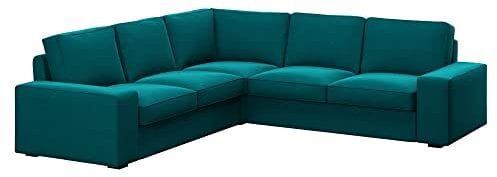 Soferia Kompatible Ersatzbezug fur KIVIK 2+2 Ecksofa, Stoff Elegance Turquoise (FLECKENBESTÄNDIG, WASSERABWEISEND und Kratzfest), Türkis