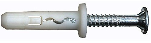 Hilti 1/4 Zoll x 5,1 cm Schlagdübel aus Nylon, Flachkopf, Kreuzschlitz, mit Schraube, 100 Stück