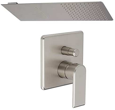 MILANO Manual Mixer Valve Wall Mounted Waterblade Shower Head Nickel