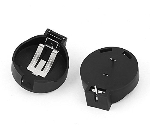 PCB Hole Plugging Type CR / LIR2450 Button Cell Battery Holder 2pcs