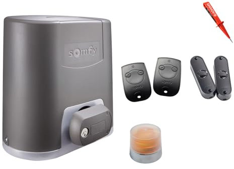 Somfy Elixo 500 230V RTS Schiebetorantrieb + 2x Handsen. Keytis 2 RTS + Lichtschran. Master Pro BiTech + Warnlicht Eco Pro EADAMS Set Eco Comfort Pack