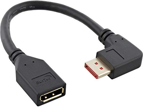 InLine® DisplayPort 1.4 Câble adaptateur ST/BU 8K4K coudé à droite Noir/doré 0,15 m