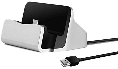 Station d'accueil de Chargement pour Samsung Galaxy A51 Smartphone Type C Support Chargeur Bureau (Argent)