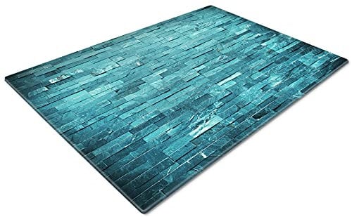 Glass Worktop Savers | Worktop Protectors Heat Resistant | Catering Chopping Boards | Chopping Boards Glass | Over The Sink Chopping Board | Large | Teal White Brick Effect