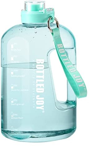 GHONLZIN Wasserflasche, 2.5 L Sports Bottle mit Zeitmarkierungs-Tracker Drink Water Bottle mit Fruchteinsatz für Sportler