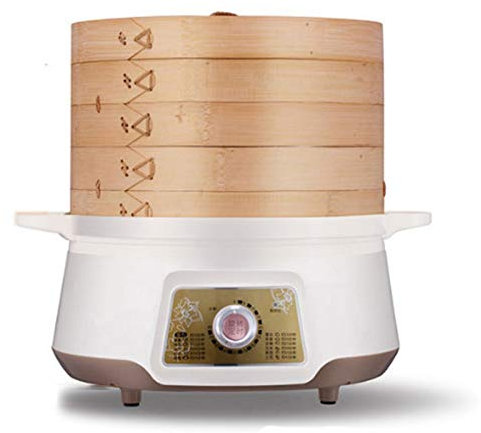 Samnuerly Natural bamboo Steam Pot 2 Layer Thicken Hot Pot Cooker Anti-dry Electric steamer Stainless steel base