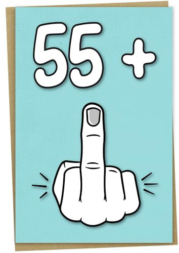 Geburtstagskarte zum 56. Geburtstag, 55 + 1, lustige Geburtstagskarte für 56 Jahre alte Frauen oder Männer, 12,7 x 17,8 cm
