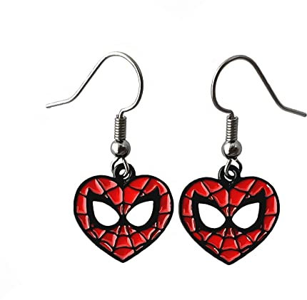 Spideman Earrings Original Design Metal vengers Superhero Stud Earrings Girls Women and Men, Zinc, No Gemstone