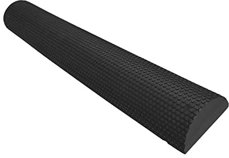 Harilla Eva Half Foam Roller Half Round Foam Roller Neck Portable Foam Half Roller Massage für Frauen Männer Flexibilität Pilates Geschmeidigkeit, Schwarz 90 cm x 7,5 cm