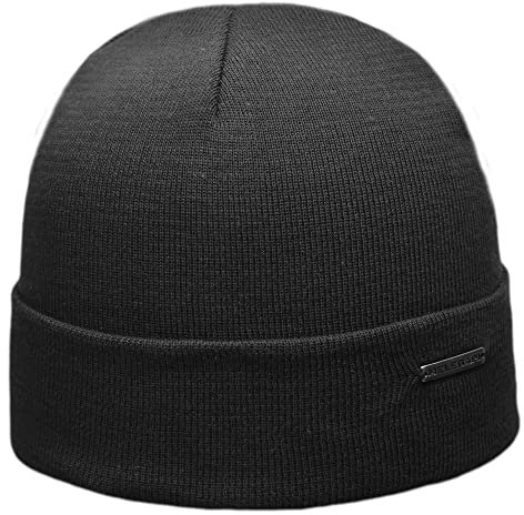 MELEGARI Mütze Beanie Pisa | 100% Baumwolle | Made in Italy, Schwarz , One size