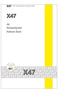 A6-Adressen mit Register, mit schwarzem Umschlag, für das revolutionäre X47-Notizbuch mit auswechselbaren Heften
