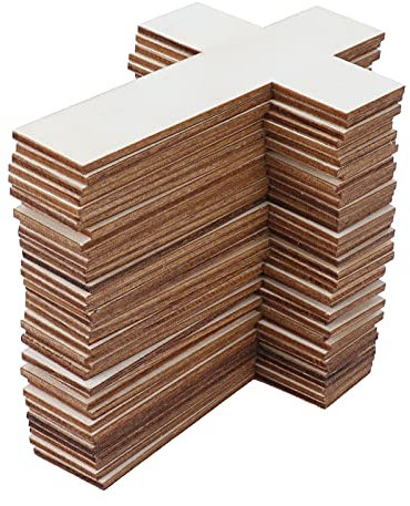 DOACT Croce Pasquale in Legno Croci Artigianali per Artigianato 15 Cm Legno con Foro 8 in Piccolo Kit Taglio Pentecoste Grezzo Bambini Comunione Religiosa Cartone Aunmas 36 Pezzi