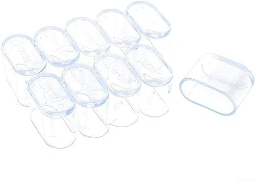 Lot de 10 housses de pieds de chaise ovales en caoutchouc transparent - 15 x 30 mm - Protection contre les rayures et le bruit - Pour maison, terrasse, jardin, bureau