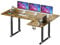 Dripex Schreibtisch höhenverstellbar elektrisch 160x110cm, L-förmiger Schreibtisch mit Dual Motor, Eckschreibtisch Stehpult Standing Desk mit 4 Beinen für Super Stabilität, Spleißbrett, Gelb-braun