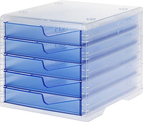 styro® 275 Schubladenbox styroswingbox light - transparent/cornflower