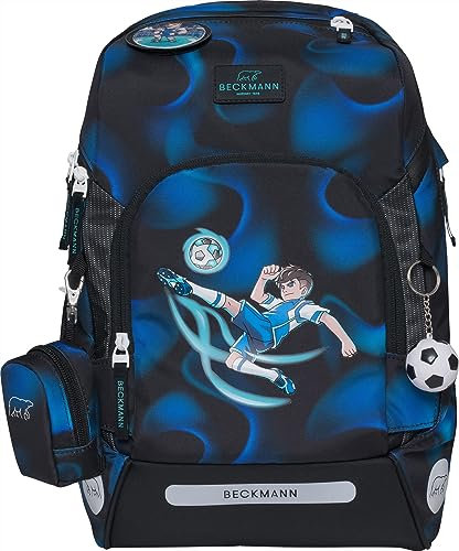 Beckmann, Schulrucksack Active Air FLX Magic League, Grundschule, 1. Klasse, inkl. Regenüberzug, 20-25L, Black