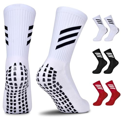 JUYANO Fußball Socken Kinder, Grip Football Socks Jungen Fussball Socken | Fussballsocken Kinder Atmungsaktive Anti Sportsocken Für Laufe Basketball Rugby Tennis (6-14 ahren)