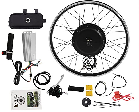 Bathrena 48V 1000W Elektrofahrrad Umbausatz Vorderrad 26 E-Bike Umbausatz Vorderradnabenmotorrad Hochgeschwindigkeits-Bürstenloses Getriebe-Nabenmotor-Kit
