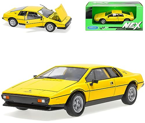 Welly Lotus Esprit S2 Type 79 Coupe Gelb Bekannt aus 007 J. Bond 1/24 Modell Auto mit individiuellem Wunschkennzeichen