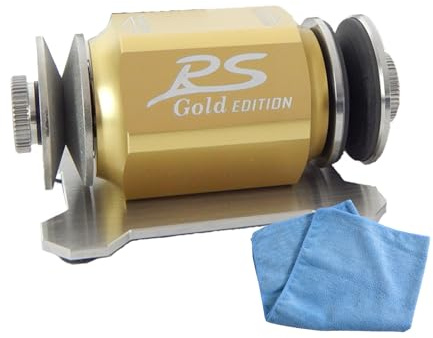 Duke-Handel Rollenschärfer Messerschärfer X-Schliff - Gold Edition | Luxuriöse Gold Edition inklusive Mikrofasertuch, Diamantschliff & X-Schliff für den perfekten balligen Präzisionsschliff.
