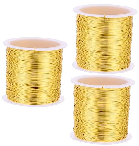 SHINEOFI 3 Rolls Copper Wire Hand-made Craft Making Wire Beading DIY Thread Hand Jewelry Jewelery Hand Chain Bracelet Flexible Jewelry Making Wire Floral Wire Craft Sculpture Wire Thin Wire