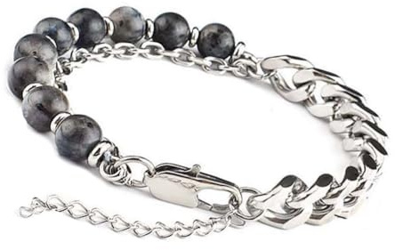 Unique Gems Buddha massives Stainless Steel Armband Black Onyx Tigerauge Obsidian 8mm Energiearmband Herren Juweliers Qualität