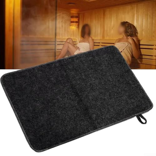 Rutschfeste Badematte, Filz Saunamatte, Natürliche Schurwolle, Wasserabsorbierendes, Rutschsicher, Wärmeisolierung(23x35cm), Für Sauna/Dampfbad/Badezimmer(schwarz)