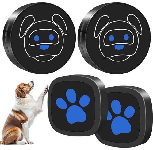 Whimsii Dog Doorbell, Wireless Ring Bell to Go Outside, IP55 Waterproof Buttons, 55 Melodies, 4 Volume Levels & 950ft Range (Black, 2 Recievers 2 Transmitters)