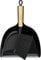 MR.SIGA Juego de Recogedor y Cepillo, Combo de Cepillo y Recogedor Portátil con Mango de Bambú, Negro, 1 Juego