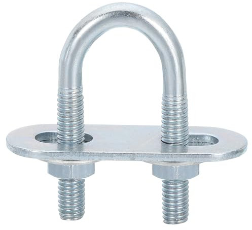 QUARKZMAN Bulloni a U Rotondi, 2 Set 16mm Larghezza Interna 46mm Lunghezza M6 Bullone a U in Acciaio al Carbonio Zincato con Dadi e Piastre, per Rimorchi Nautici