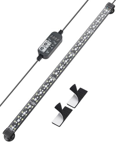 Pawfly Aquarium LED-Licht 24/7 Aquarienlicht mit vollem Spektrum brillante weiße blaue rote grüne Lichter mehrfarbige LEDs mit D/N-Modus einzelne Farbeffekte Timer und einstellbare Helligkeit